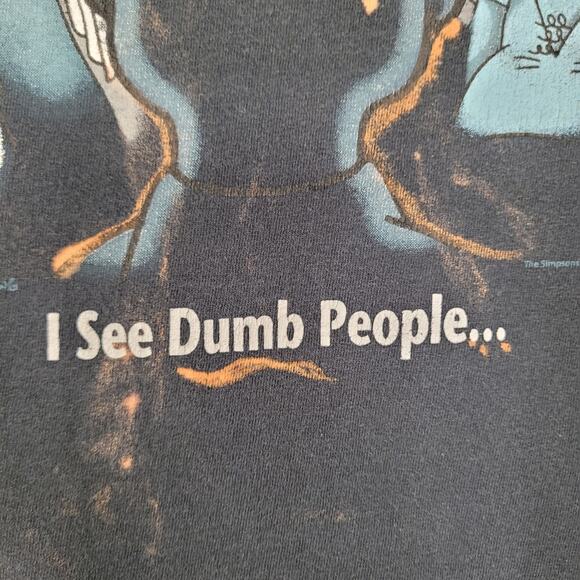 The-Simpsons Funny 6th Sense Parody Shirt Small 18x26 I See Dumb People - Picture 5 of 13